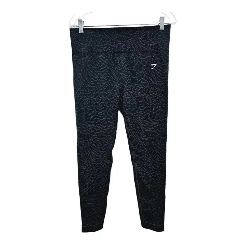 Gymshark grey print seamless leggings L